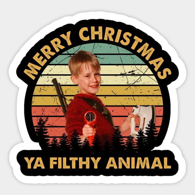 Merry Christmas Ya Filthy Animal Sticker by Heavy Dark Artshy